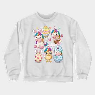 Cute Easter Unicorns Crewneck Sweatshirt